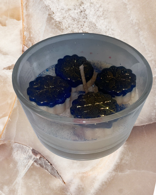 Bleu Christmas Candles (Apple Spice snow star)