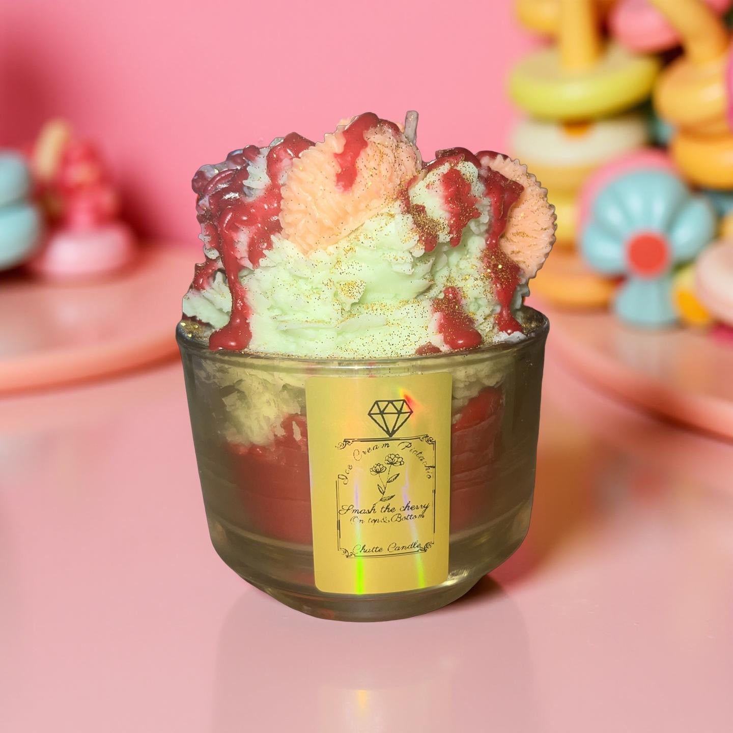 Pistachio Cherry ice cream (pistachio Cherry) - Chatté Candles