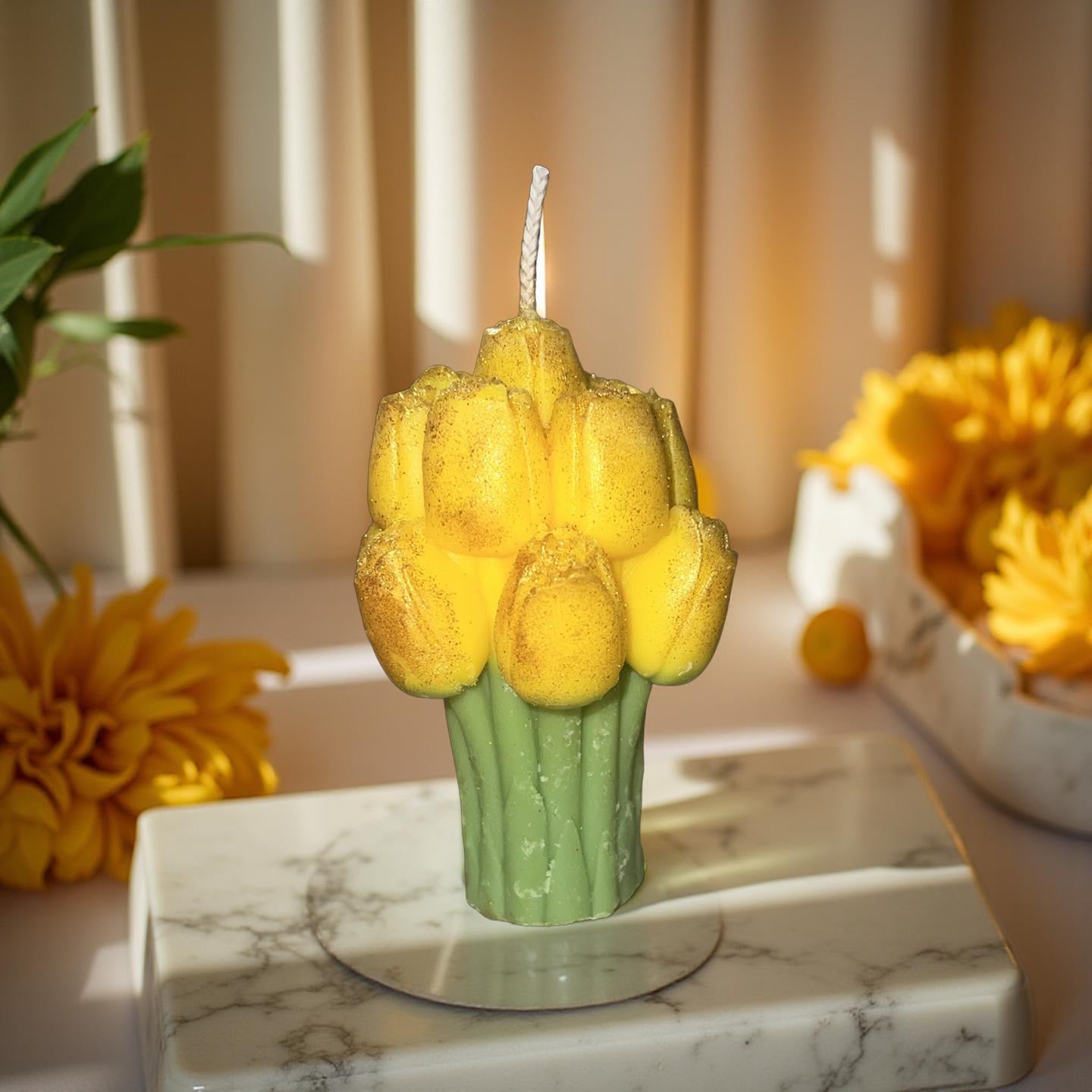 Bouquet of Yellow Tulip Candles(Suprise Springs )