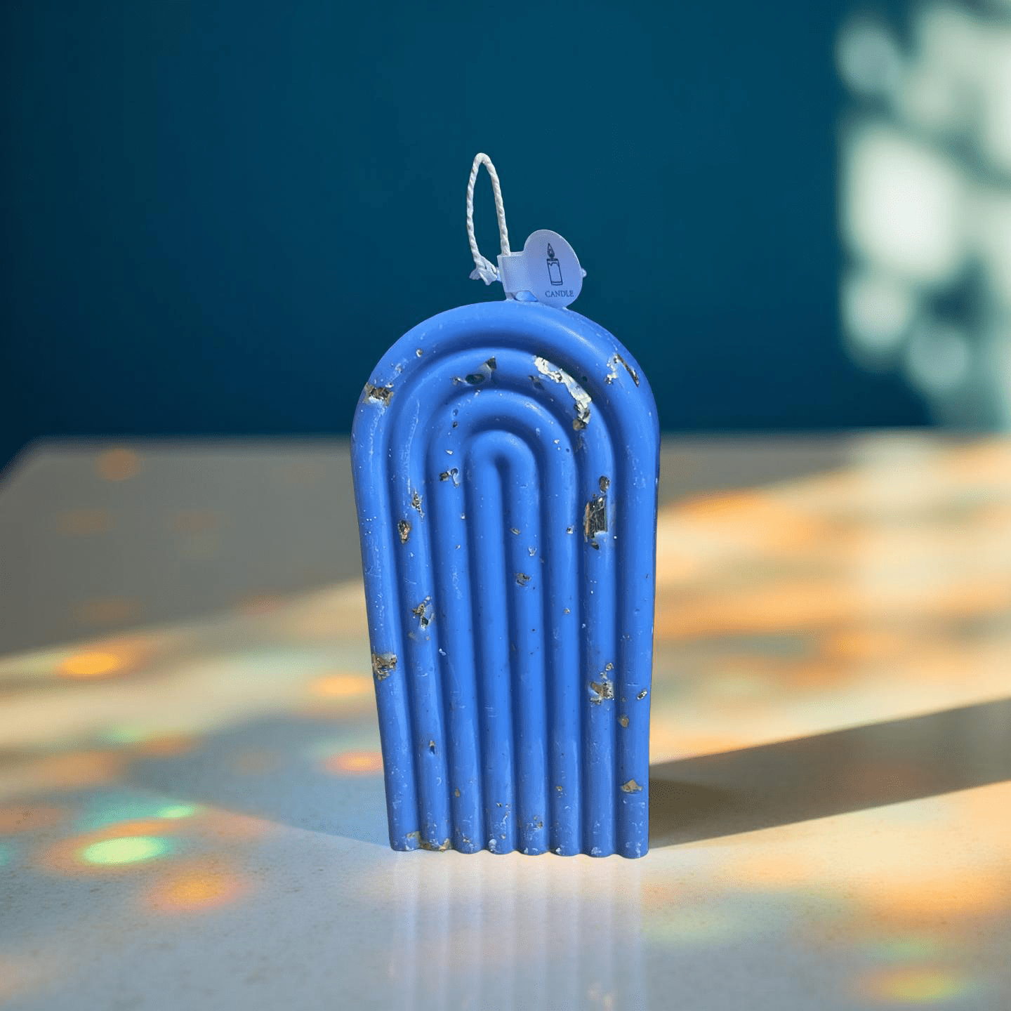 Bleu&Gold Rainbow Candle(Boss Bottled) - Chatté Candles