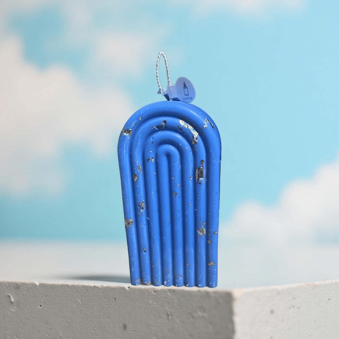 Bleu&Gold Rainbow Candle(Boss Bottled) - Chatté Candles