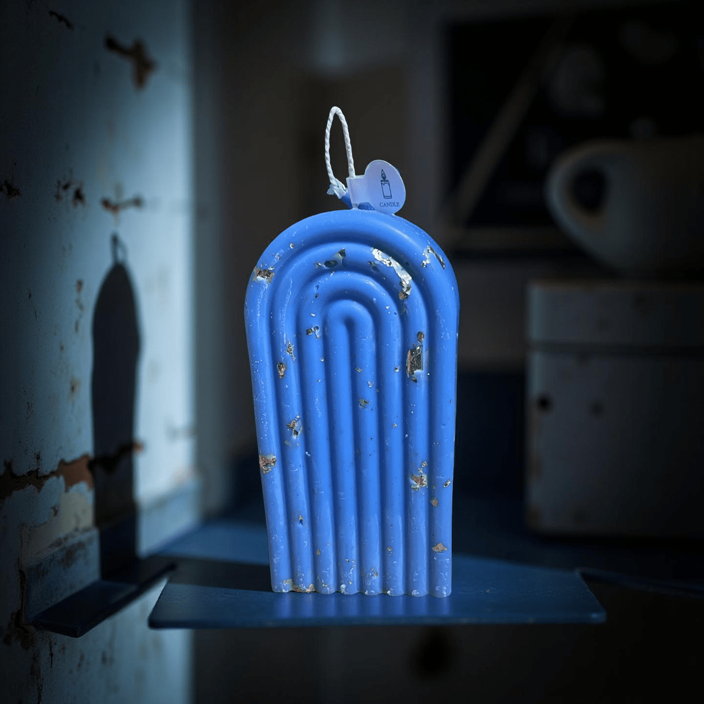 Bleu&Gold Rainbow Candle(Boss Bottled) - Chatté Candles