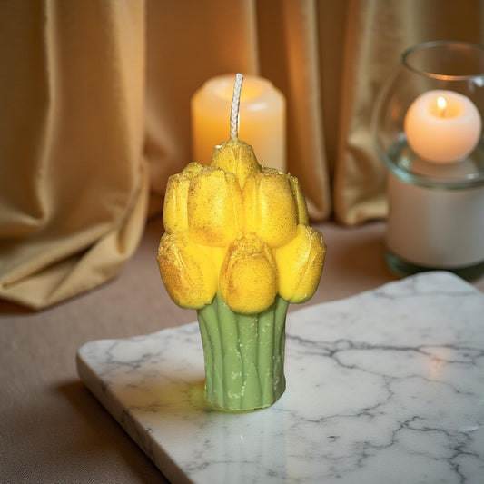Bouquet of Yellow Tulip Candles(Suprise Springs ) - Chatté Candles