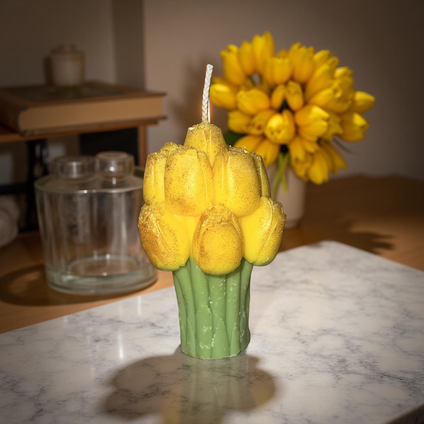 Bouquet of Yellow Tulip Candles(Suprise Springs ) - Chatté Candles