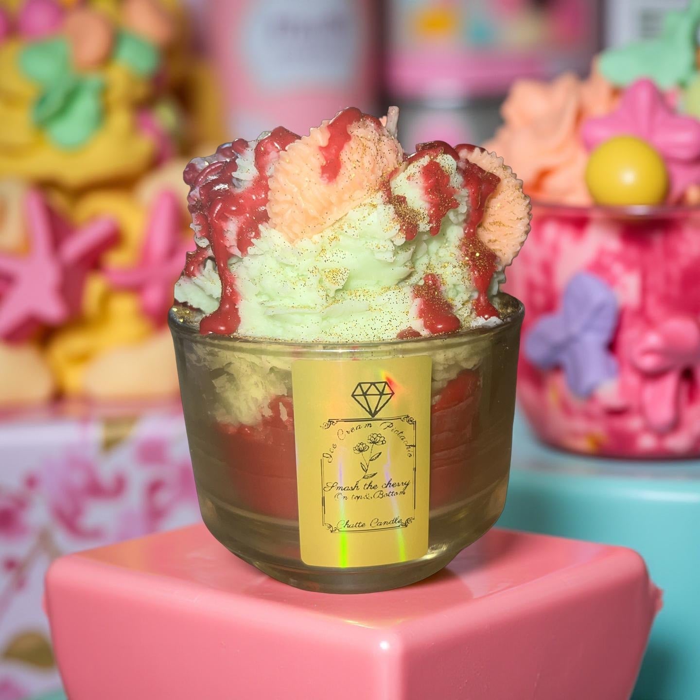 Pistachio Cherry ice cream (pistachio Cherry) - Chatté Candles