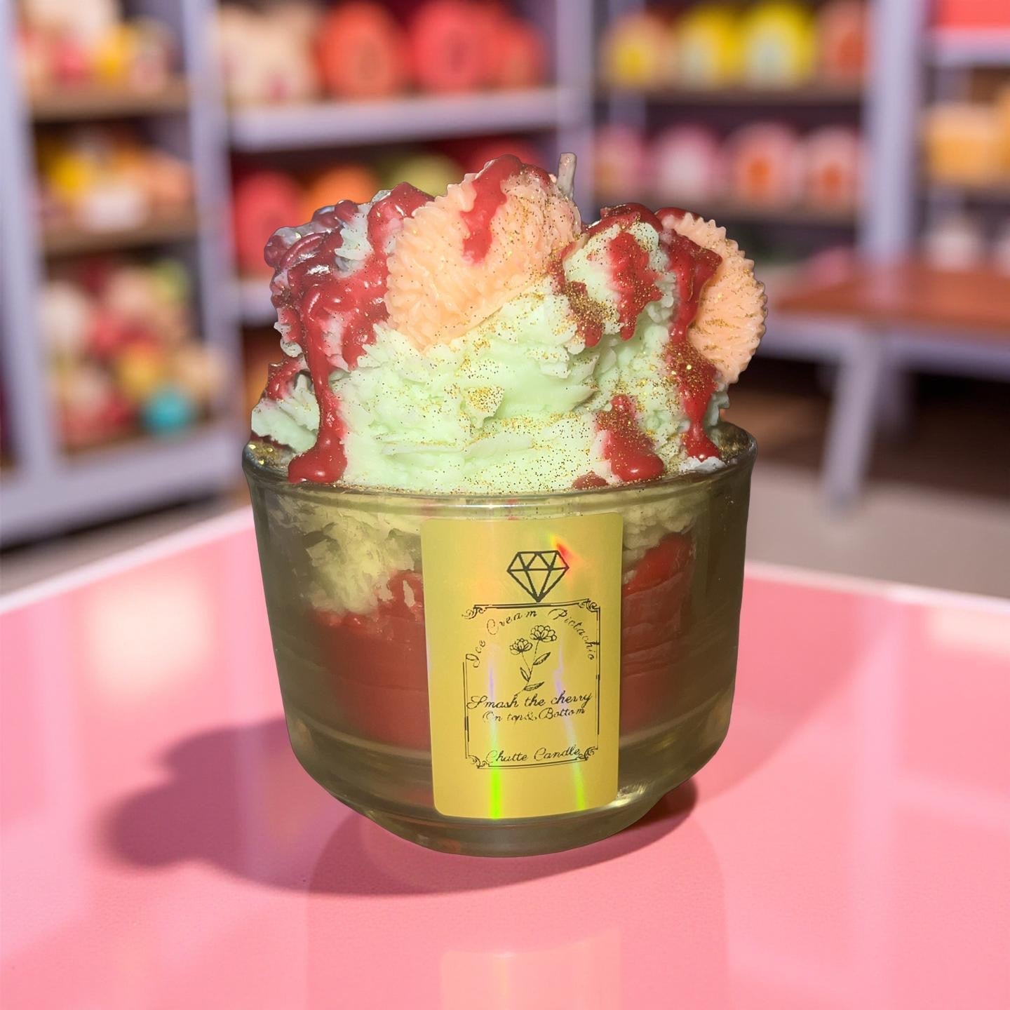 Pistachio Cherry ice cream (pistachio Cherry) - Chatté Candles