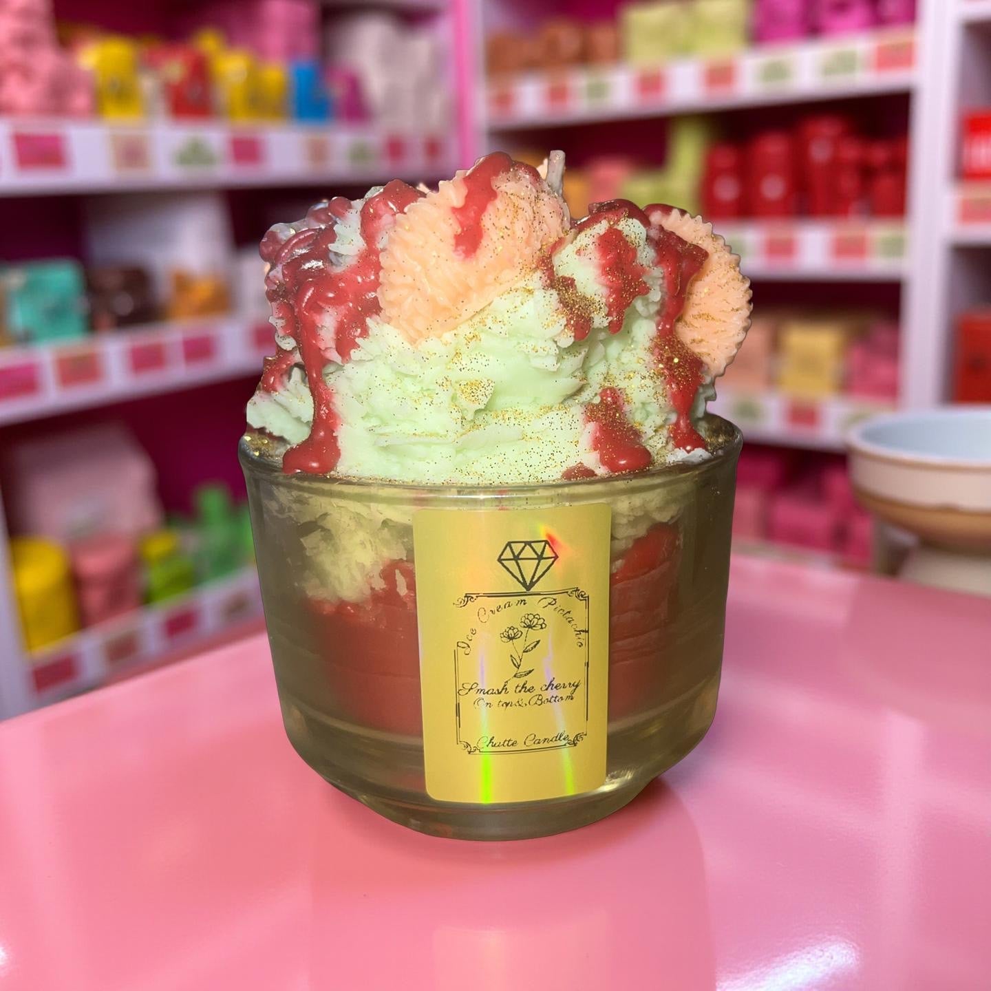Pistachio Cherry ice cream (pistachio Cherry) - Chatté Candles