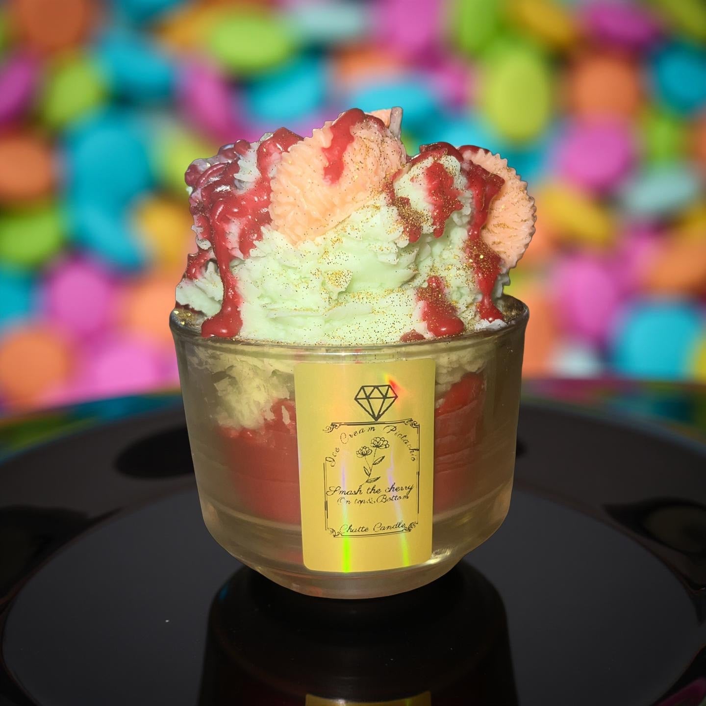 Pistachio Cherry ice cream (pistachio Cherry) - Chatté Candles